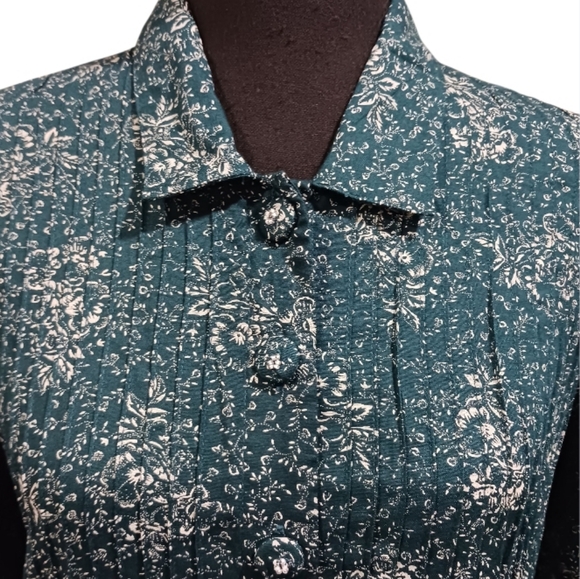 April Cornell Pintuck Beaded Button Midi Prairie Dress Cottagecore - Picture 4 of 11